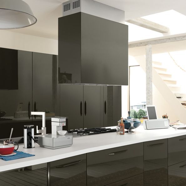 Островная вытяжка FALMEC LAGUNA ISOLA BLACK 60 600 мм из нержавеющей стали чёрным стеклом