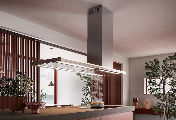 Островная вытяжка FALMEC LUMEN ISOLA STEEL 175 DX 1750 мм