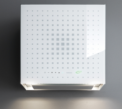 Белая настенная вытяжка FALMEC RUBIK GLASS WHITE 420 мм стеклянная